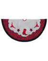 Kurt Adler 48-inch Plaid Cowboy Design Appliqué & Embroidered Western Felt Tree Skirt In Multi