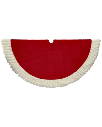 Kurt Adler 48-inch Red & White Faux Fur Tree Skirt