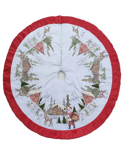 Kurt Adler 48-inch Velvet Beaded Embroidered Tree Skirt In Multi