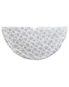 Kurt Adler 48-inch White Tree Skirt With Snowflake Border In White