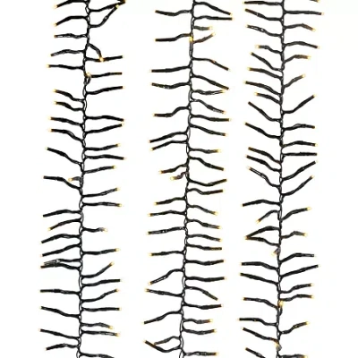 Kurt Adler 480-light 16-foot Connectable Warm White Led Cluster Garland In Black