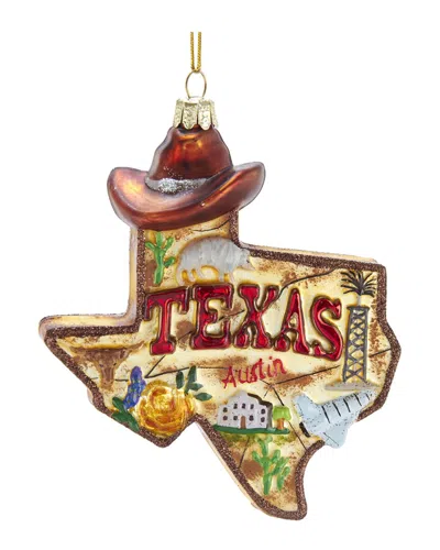 Kurt Adler 4.875in Glass Texas Ornament In Multi