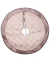 Kurt Adler 48-inch Diamond Jacquard With Gray Dupion Border Tree Skirt In Grey