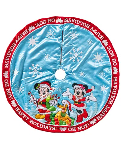 Kurt Adler 48in Disney Mickey And Minnie Print Satin Tree Skirt In Multi