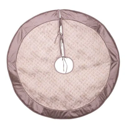 Kurt Adler 48-inch Diamond Jacquard With Gray Dupion Border Tree Skirt