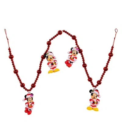 Kurt Adler 4-foot Mickey And Minnie Lighted Garland In Red