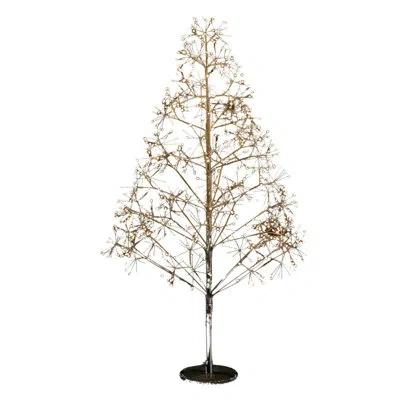 Kurt Adler 4-foot Pre-lit Warm White Led Silhouette Fairy Tree In Gold