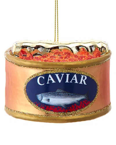Kurt Adler 4in Glass Caviar Ornament In Multi