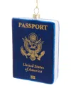 Kurt Adler 4in Glass Passport Ornament In Blue