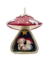 Kurt Adler 4in Merry Little Mushroom Nativity Ornament In Multi