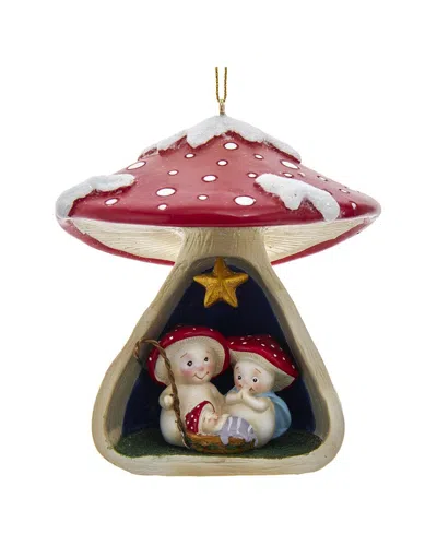 Kurt Adler 4in Merry Little Mushroom Nativity Ornament In Multi