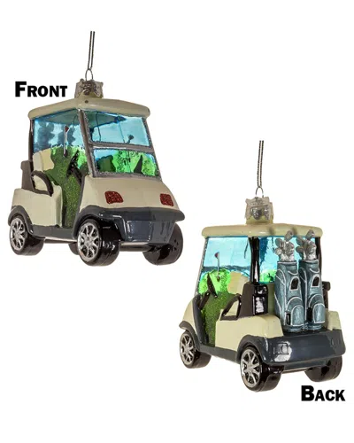 Kurt Adler 4in Noble Gems Glass Golf Cart Ornament In Multicolor