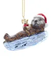 Kurt Adler 4in Noble Gems Glass Sea Otter Ornament In Multicolor