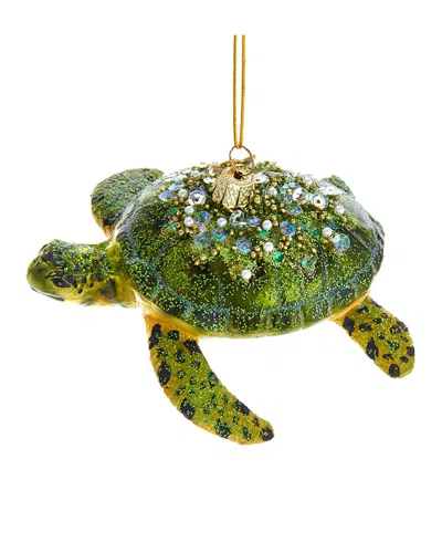Kurt Adler 4in Noble Gems Glass Sea Turtle Ornament In Multicolor