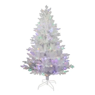 Kurt Adler 5' H White Artificial Pine Christmas Tree With Led Lights