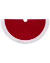 Kurt Adler 50-inch Fur Border Tree Skirt In Red