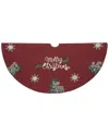 Kurt Adler 50-inch Reindeer Applique Tree Skirt In Red