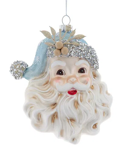 Kurt Adler 5.25in Glass Santa Head Ornament In Multi