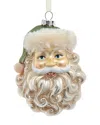 Kurt Adler 5.25in Glass Santa Head With Hat Ornament In Multi