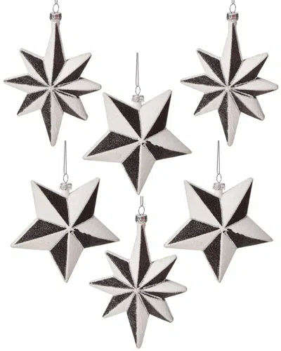 Kurt Adler 5.3in Star Christmas Ornaments Set Of 6 In Burgundy