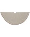 Kurt Adler 54-inch Cream & Platinum Poinsettia Tree Skirt In Neutral