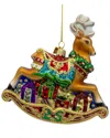 Kurt Adler 5.5-inch Bellissimo Glass Rocking Deer Ornament In Multi