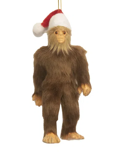 Kurt Adler 5.5in Furry Bigfoot With Santa Hat Ornament In Multicolor