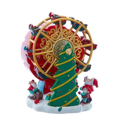 Kurt Adler 5.5-inch Wind-up Musical Ferris Wheel Table Piece In Muticolored