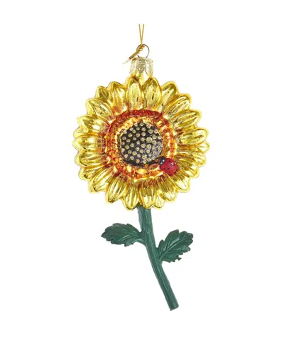 Kurt Adler 5.75in Noble Gems Glass Sunflower Ornament In Multicolor