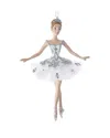 Kurt Adler 5.75in Resin Snow Queen Ballerina Ornament In White