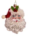 Kurt Adler 5in Glass Santa Head Ornament In Multicolor