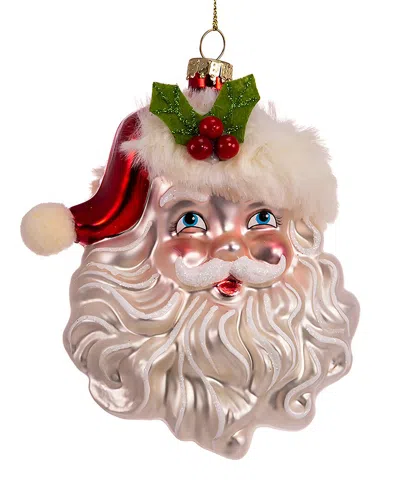Kurt Adler 5in Glass Santa Head Ornament In Multicolor