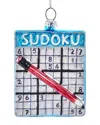 Kurt Adler 5in Glass Sudoku Ornament In Multi