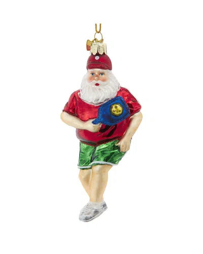 Kurt Adler 5in Noble Gems Pickleball Santa Ornament In Multicolor