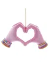 Kurt Adler 5in Resin Heart Hand Ornament In Pink