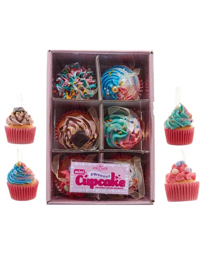 Kurt Adler 6-6.5-inch Miniature Foam Cupcake Ornaments In Multi