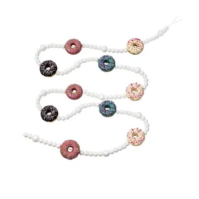 Kurt Adler 6' Cotton Candy Garland In Blue;black;white;pink