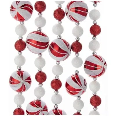 Kurt Adler 6' Glitter Candy Ball Garland