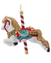 Kurt Adler 6-inch Bellissimo Glass Carousel Horse Ornament In White