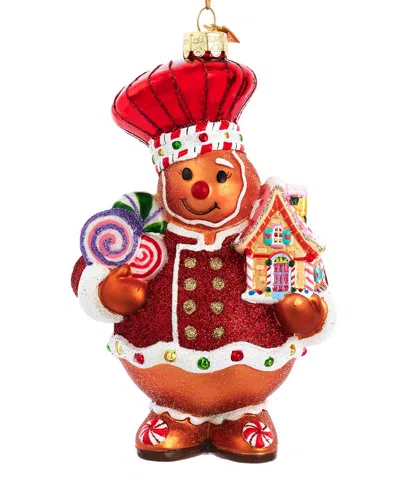 Kurt Adler 6-inch Bellissimo Glass Gingerbread Ornament In Red