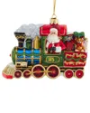 Kurt Adler 6-inch Bellissimo Glass Santa With Train Ornament In Multi