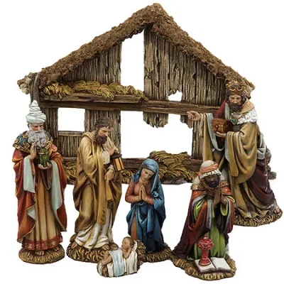 Kurt Adler 6-inch Resin Nativity Set Of 7 In Multi