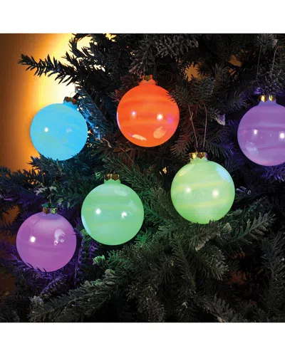 Kurt Adler 6-light 80mm Led Glass Ball Light Set In Multi