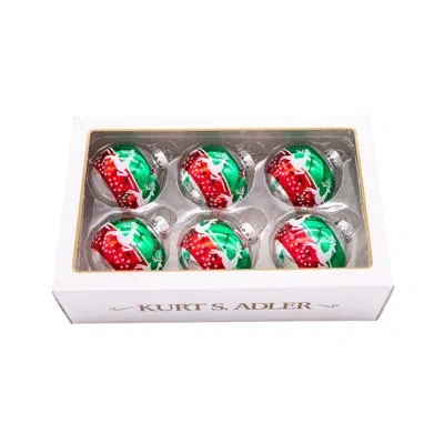 Kurt Adler 6 Piece Reindeer Ball Ornament