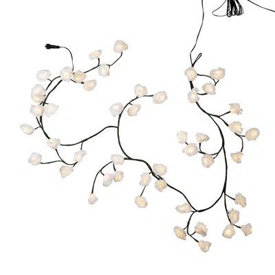 Kurt Adler 6' Rose Garland In White