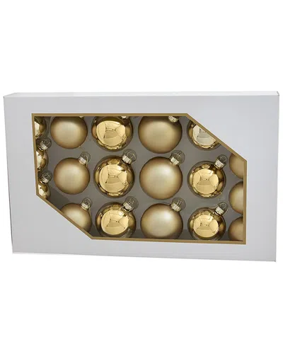 Kurt Adler 60-80mm Shiny & Matte Champagne Ball Christmas Ornaments In Gold
