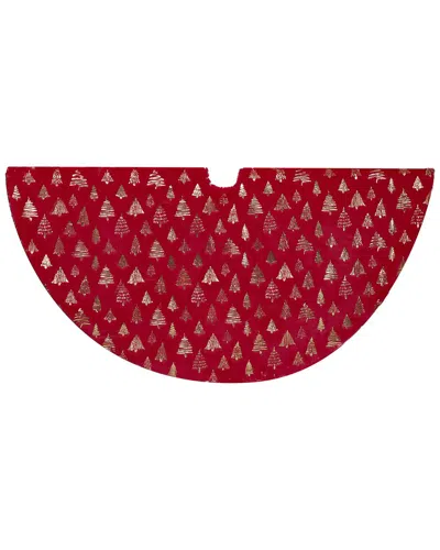Kurt Adler 60-inch Red & Gold Plush Faux Fur Tree Skirt