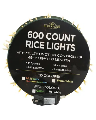 Kurt Adler 600-light 49ft Warm White Led White Wire Rice Lights