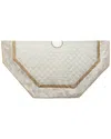 Kurt Adler 60in Ivory Dupion With Center Quilting & Embroidered Border Tree Skirt In White