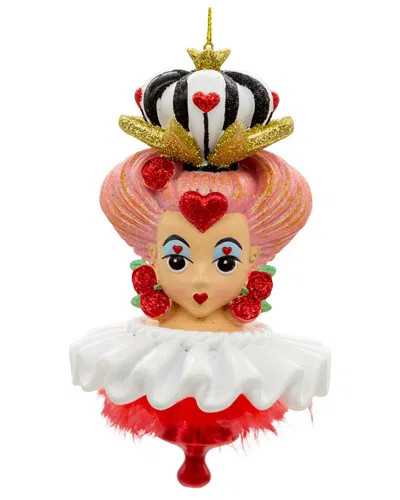Kurt Adler 6.25in Hollywood Hats Queen Of Hearts Ornament In Pink